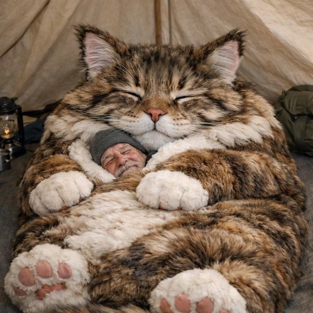 🔥Hot Sale 60% OFF🌟🐱 Fluffy Cat Sleeping Bag – Soft, Warm & Purrfectly Cozy 😴💤