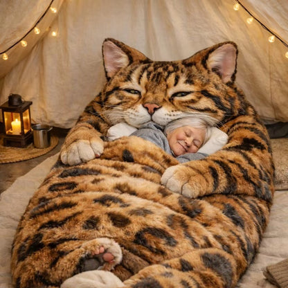 🔥Hot Sale 60% OFF🌟🐱 Fluffy Cat Sleeping Bag – Soft, Warm & Purrfectly Cozy 😴💤